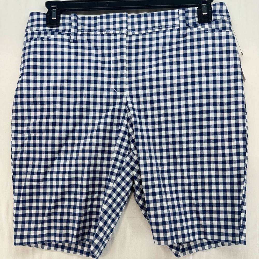 Talbots Navy Blue White Gingham‎ Bermuda Perfect Short 9.5” - Women’s Size 8P